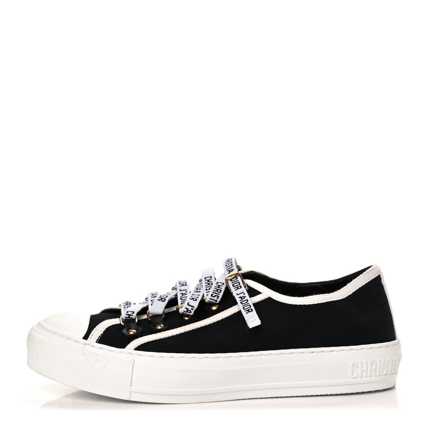 Canvas Walk'N'Dior Low Top Sneakers 37 Black