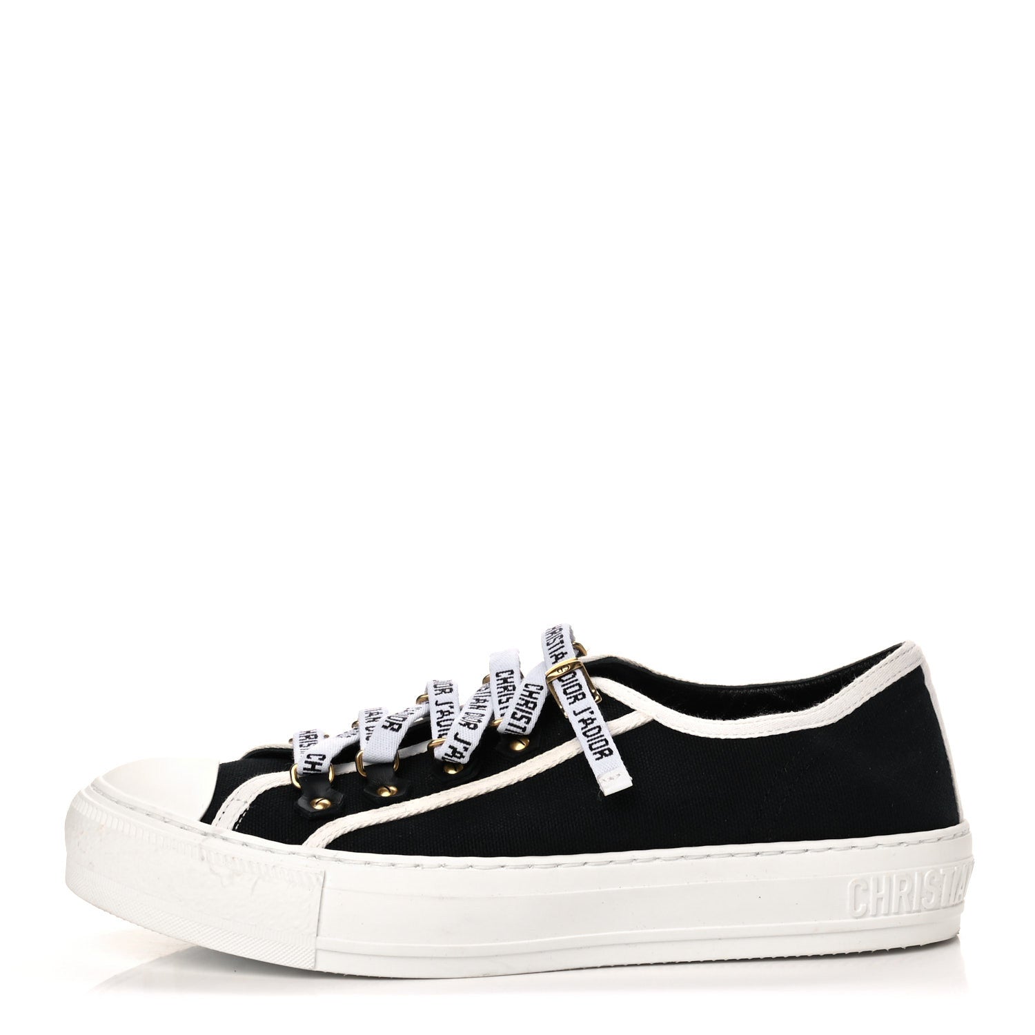 Christian Dior Canvas Walk'N'Dior Low Top Sneakers 37 Black 1 of 9
