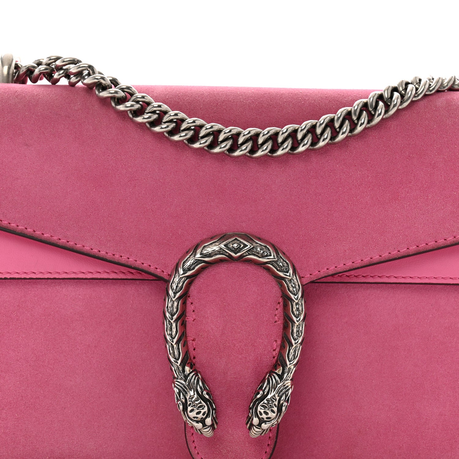 Gucci Suede Vitello Velvet Small Dionysus Shoulder Bag Pink Tropical Flower 9 of 17