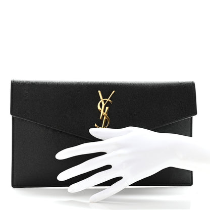 Saint Laurent Grain De Poudre Uptown Pouch Black 2 of 7