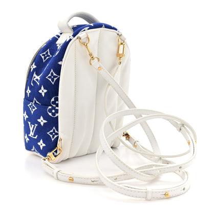 Louis Vuitton Jacquard Velvet Monogram Palm Springs Backpack Mini Blue 3 of 10