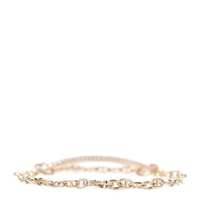 Hermes 18K Rose Gold Pave Diamond MM Chaine d'Ancre Punk Bracelet SH 3 of 4