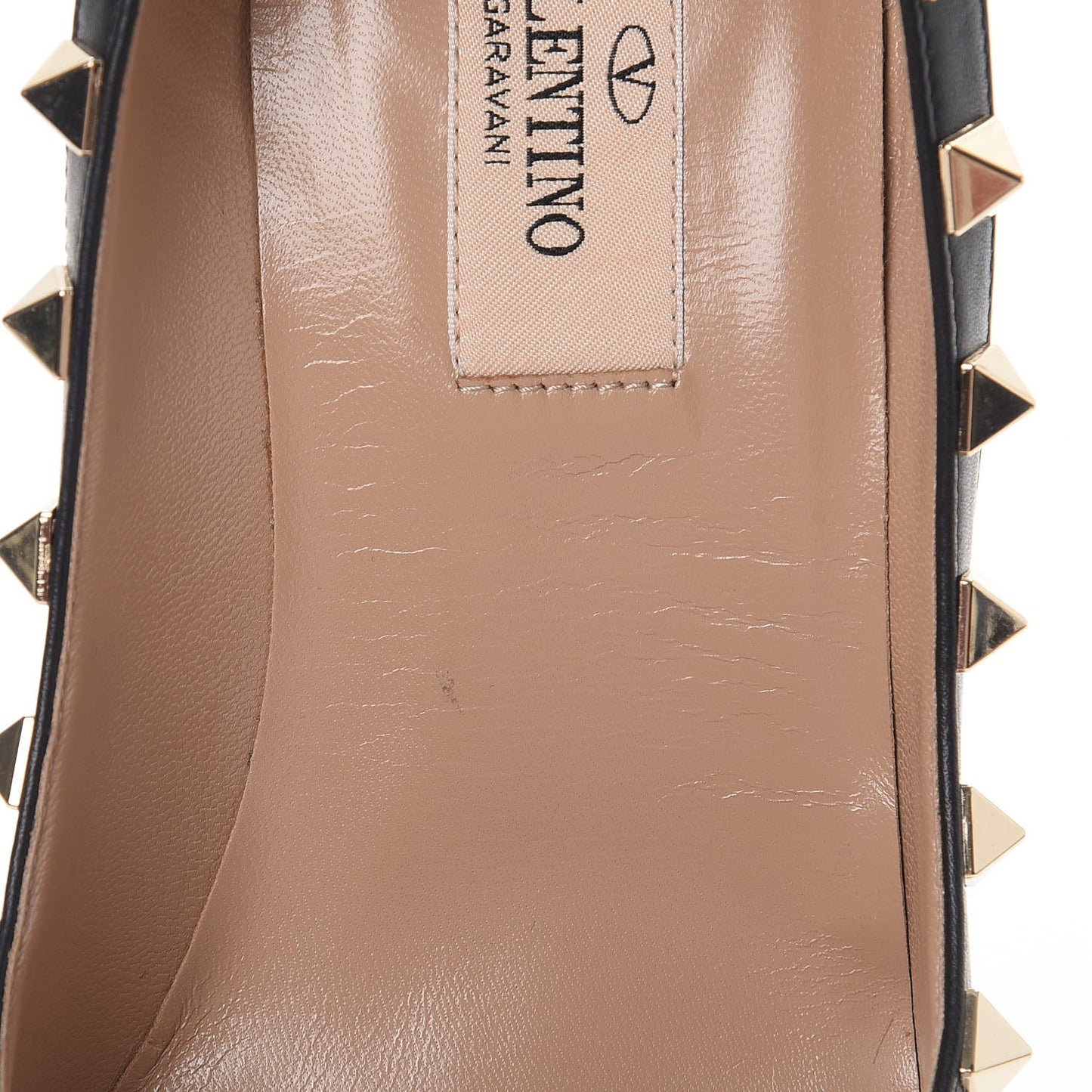 Pebbled Calfskin Rockstud 85mm Pumps 35.5 Black