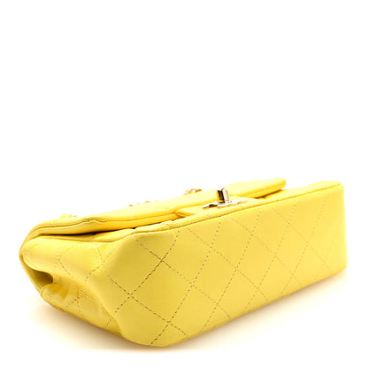 Chanel Lambskin Quilted Mini Rectangular Flap Yellow 4 of 10