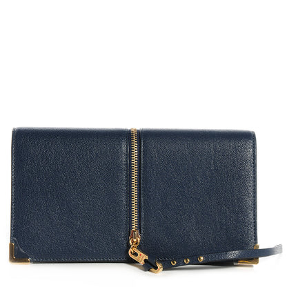 Chloe Leather Ghost Long Zipped Wallet Navy 1 of 8
