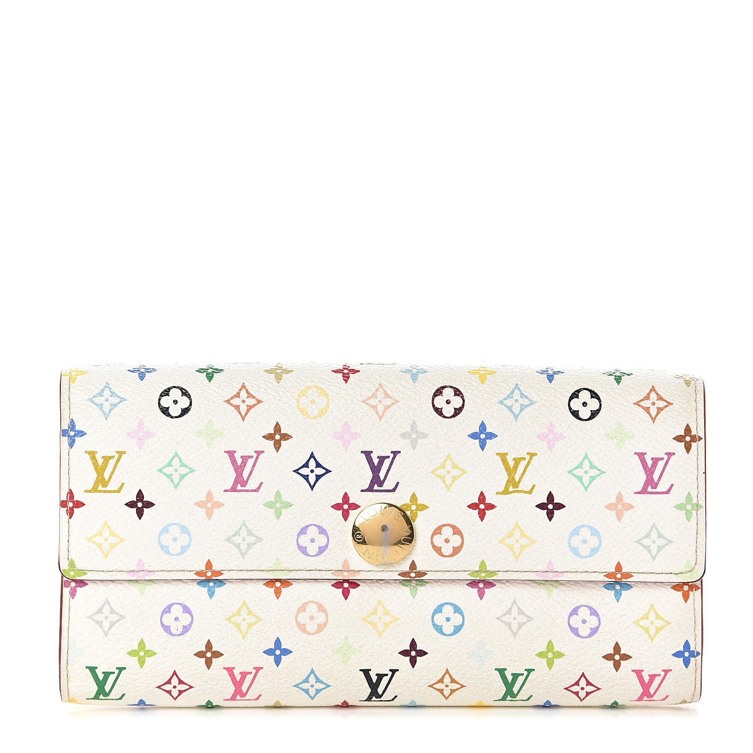 Louis Vuitton Monogram Multicolor Sarah Wallet White Litchi 1 of 6