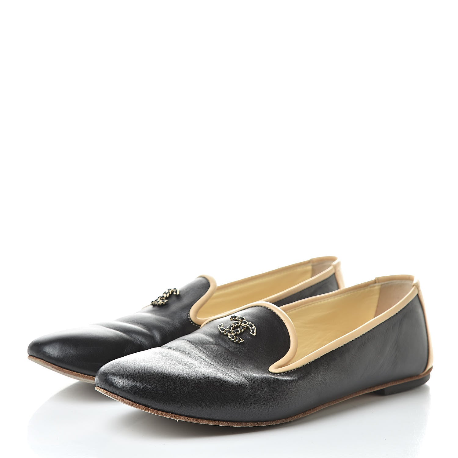 Chanel Lambskin CC Chain Loafers 37 Black 3 of 12