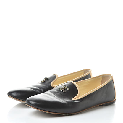 Chanel Lambskin CC Chain Loafers 37 Black 3 of 12