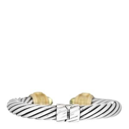 David Yurman Sterling Silver 14K Yellow Gold Peridot Prasiolite Citrine 10mm Cable Renaissance Bracelet 2 of 3
