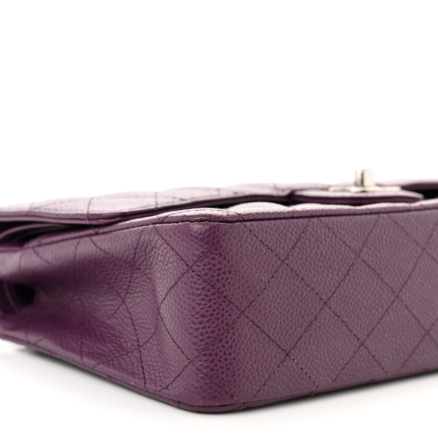 Chanel Caviar Quilted Medium Double Flap Purple 8 of 10