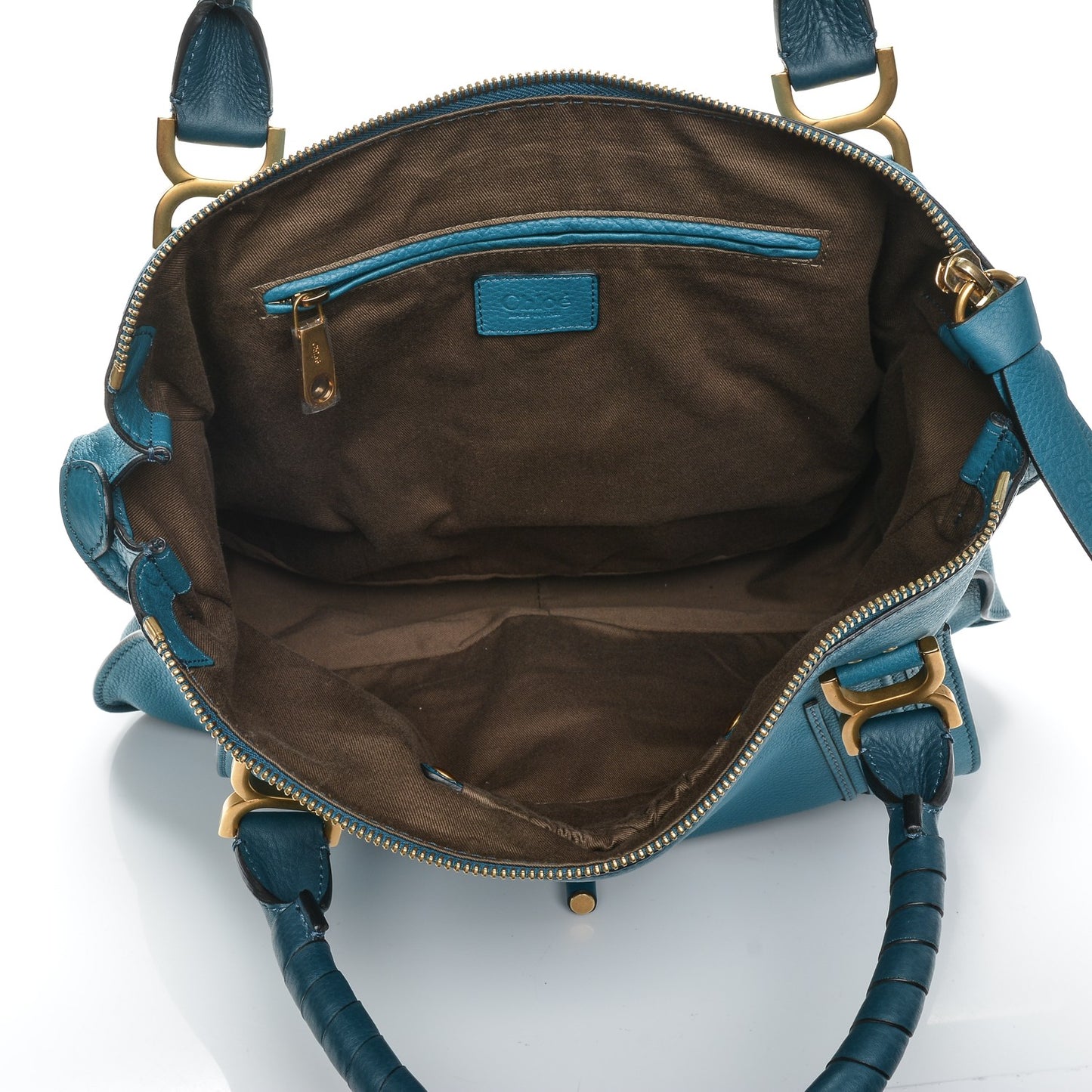 Calfskin Large Marcie Satchel Laguna Blue