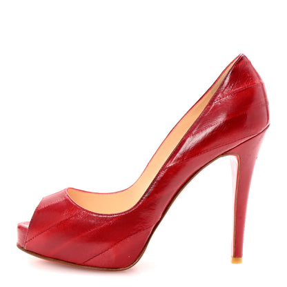 Christian Louboutin Eel New Very Prive 120 Pumps 37.5 Red 1 of 9