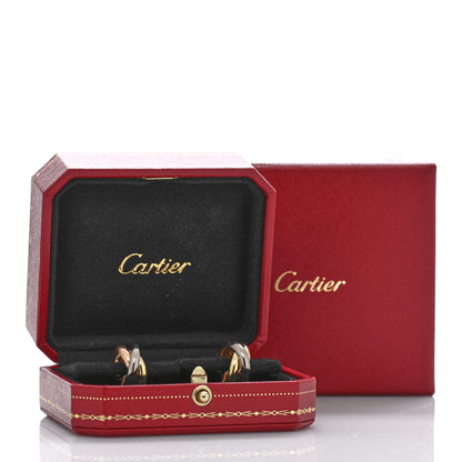 Cartier 18K Pink Yellow White Gold Classic Trinity Hoop Earrings 5 of 5
