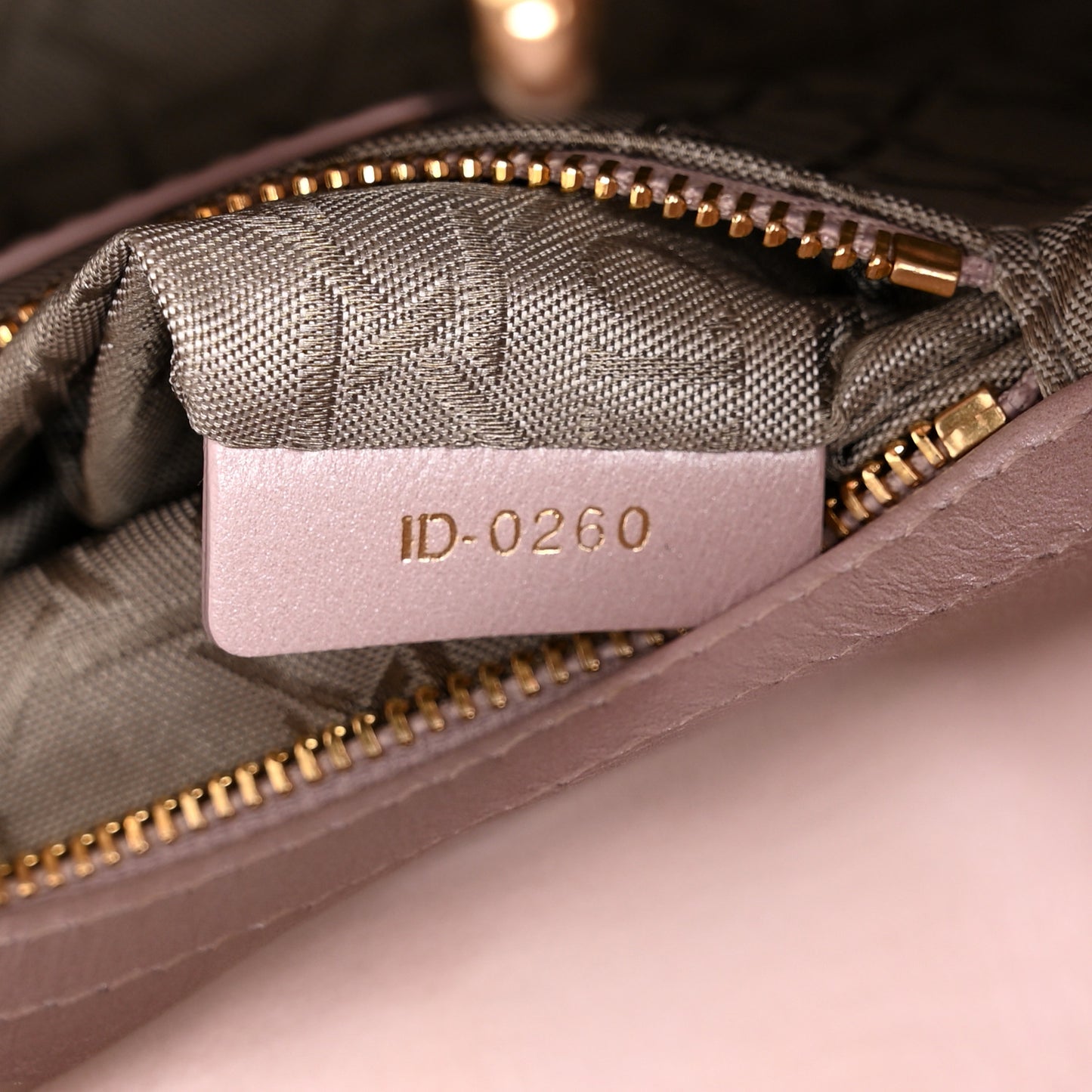 Metallic Lambskin Cannage Mini Lady Dior Lotus