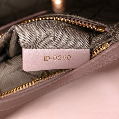 Christian Dior Metallic Lambskin Cannage Mini Lady Dior Lotus 7 of 10