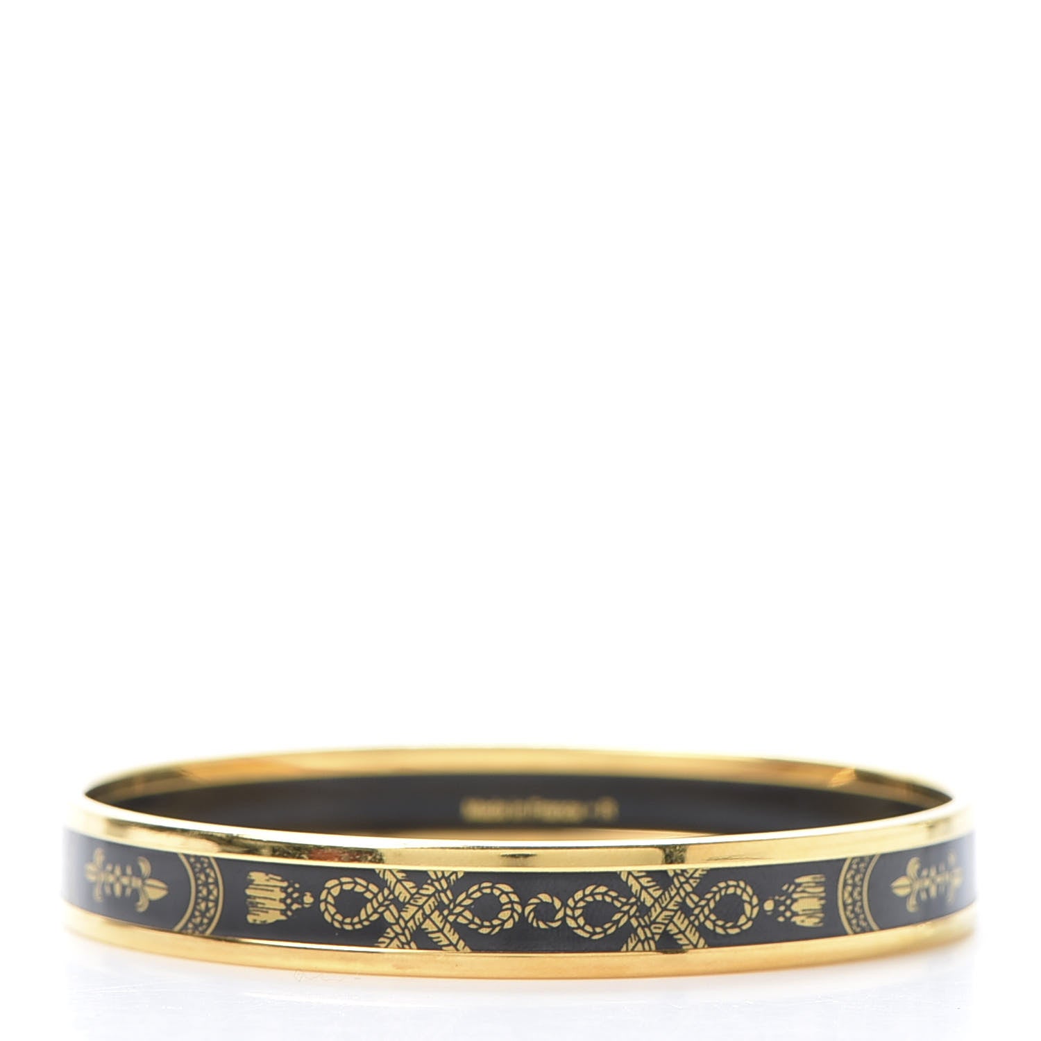 Hermes Enamel Printed Narrow Grand Apparat Bracelet 65 Black 2 of 4