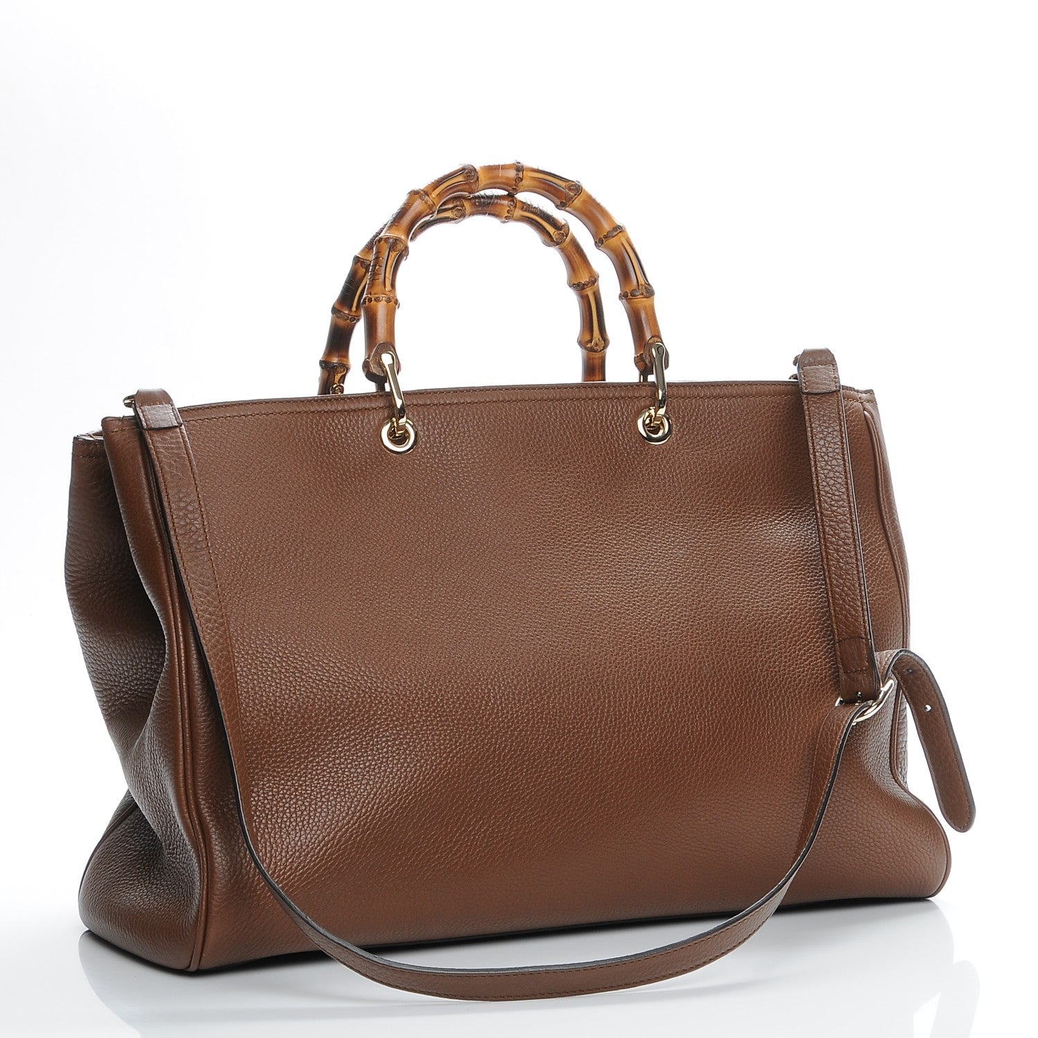 Gucci Cellarius Calfskin Large Bamboo Shopper Tote Acero 4 of 8