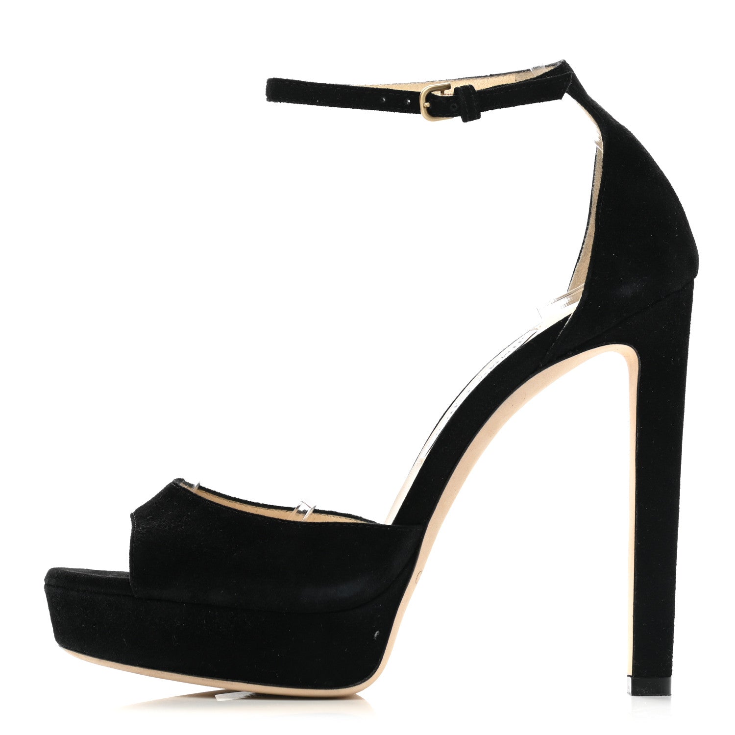 Jimmy Choo Suede Max 150 Sandals 37.5 Black 1 of 8