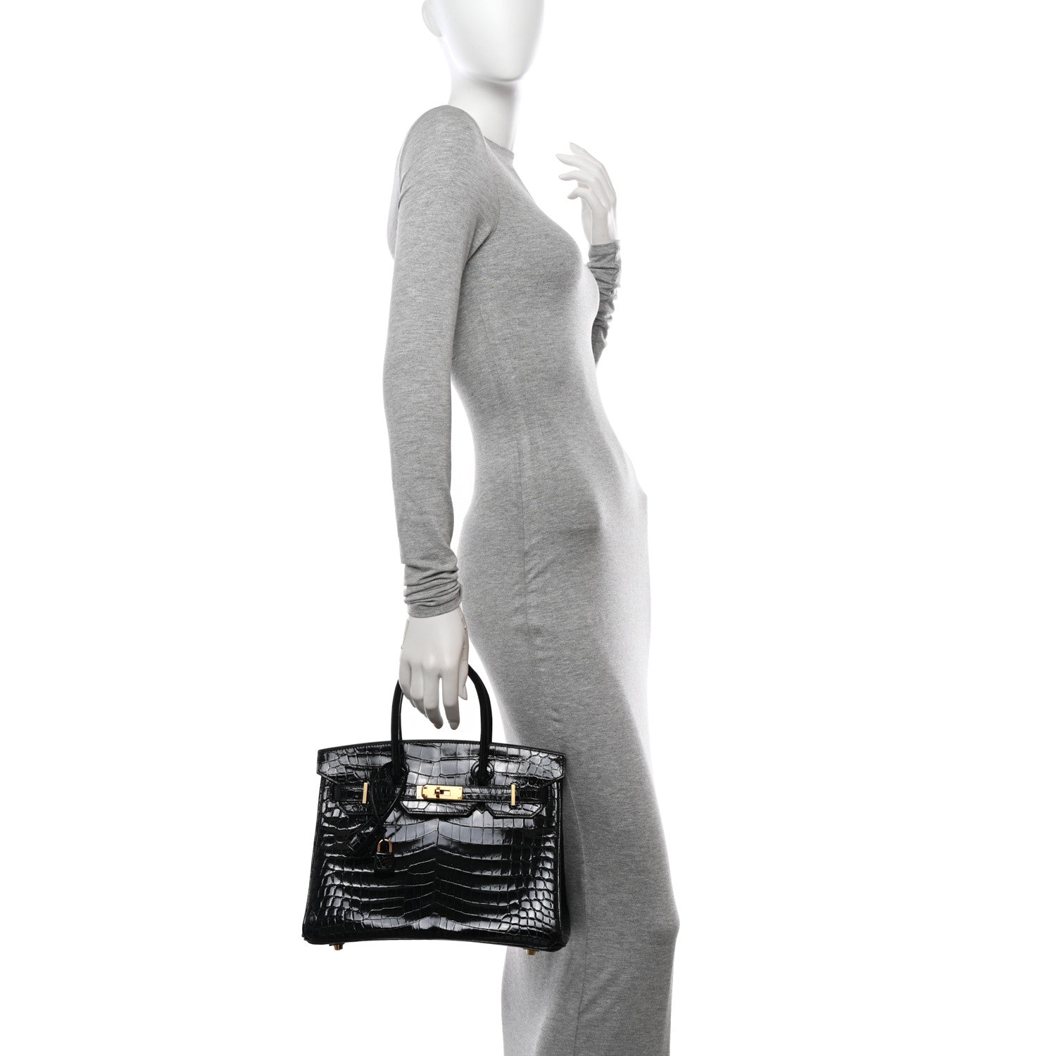 Hermes Shiny Niloticus Crocodile Birkin 30 Black 2 of 11