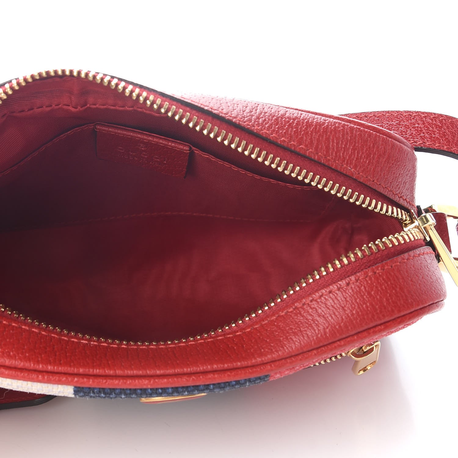 Gucci Canvas Sylvie Stripe Mini Ophidia Camera Bag Mystic White Hibiscus Red Maritime 5 of 9