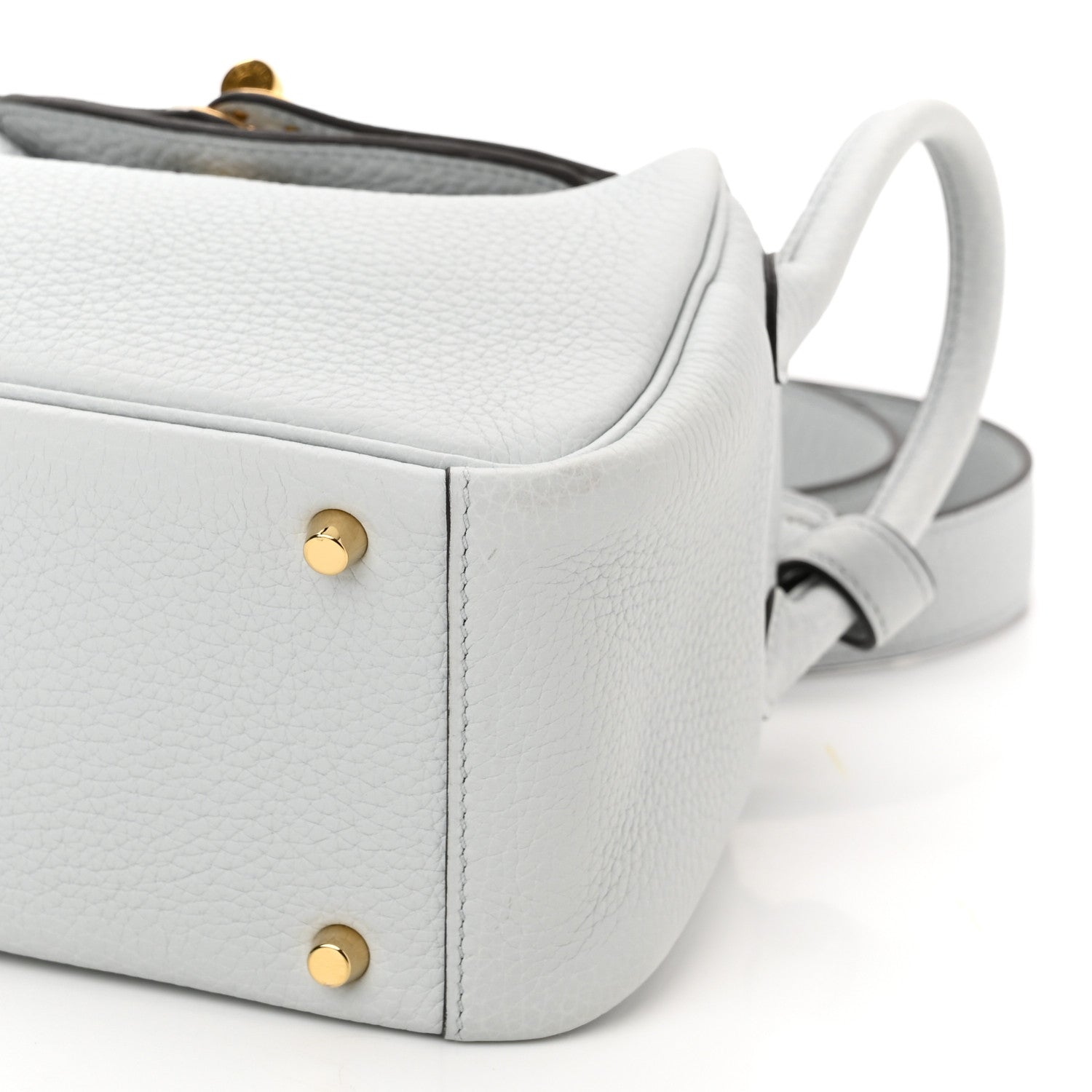 Hermes Taurillon Clemence Mini Lindy 20 Bleu Pale 8 of 9