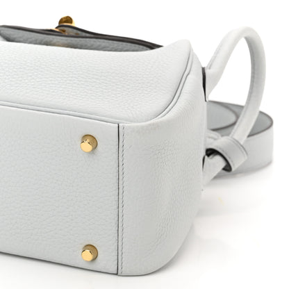 Hermes Taurillon Clemence Mini Lindy 20 Bleu Pale 8 of 9
