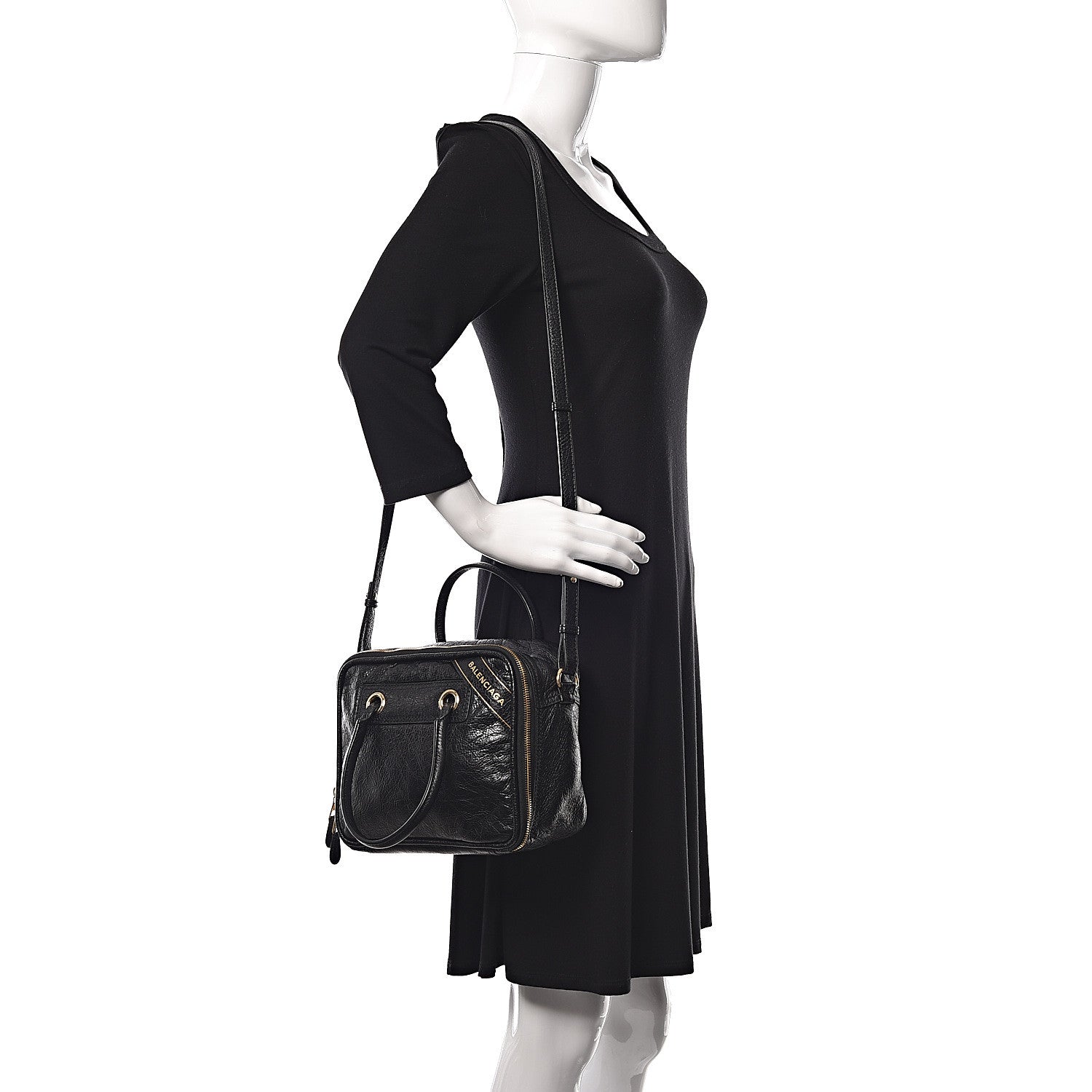 Balenciaga Agneau S Blanket Square Tote Black 2 of 10