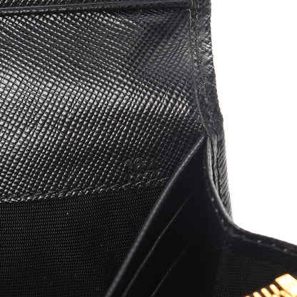 Prada Saffiano Metal Continental Flap Wallet Nero Black 7 of 10