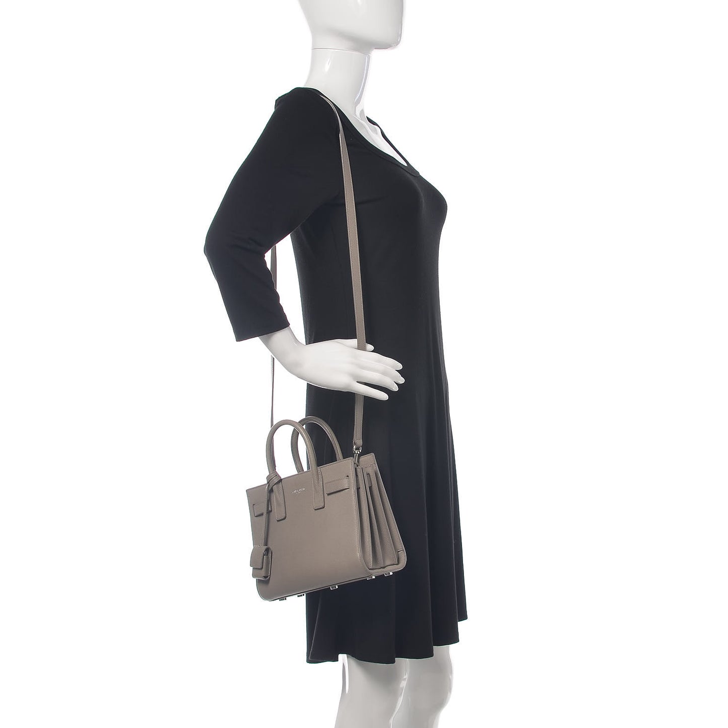 Grained Calfskin Nano Sac De Jour Gray
