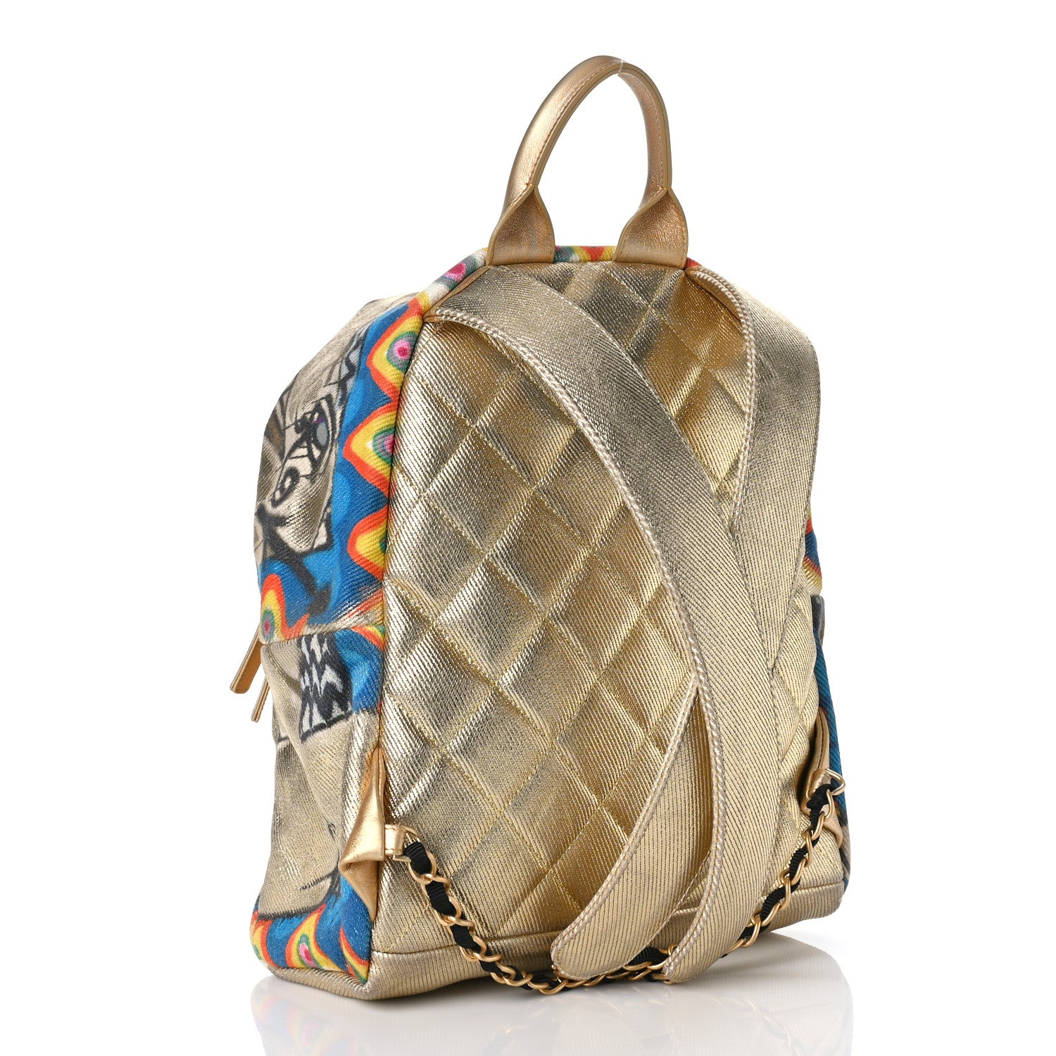 Chanel Graffiti Printed Canvas Street Spirit Backpack Multicolor 3 of 13