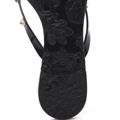 Valentino Garavani PVC Jelly Rockstud Bow Thong Sandals 37 Black 6 of 8