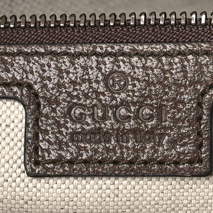 Gucci GG Supreme Monogram Textured Dollar Calfskin Web Ophidia Wristlet Shoulder Bag Beige Ebony New Acero 6 of 8