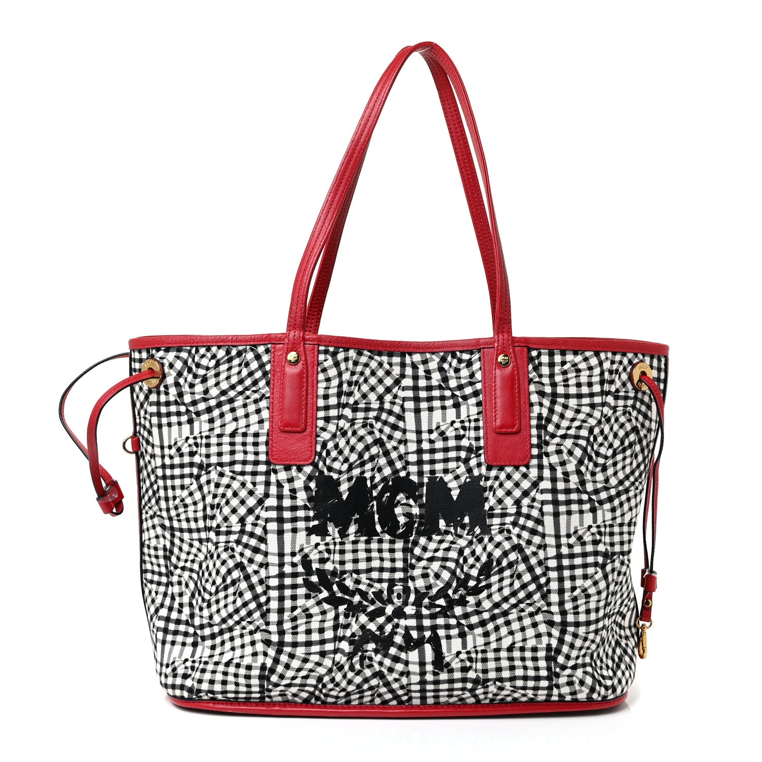 MCM Visetos Medium Liz Reversible Shopper Tote Ruby Red 11 of 23