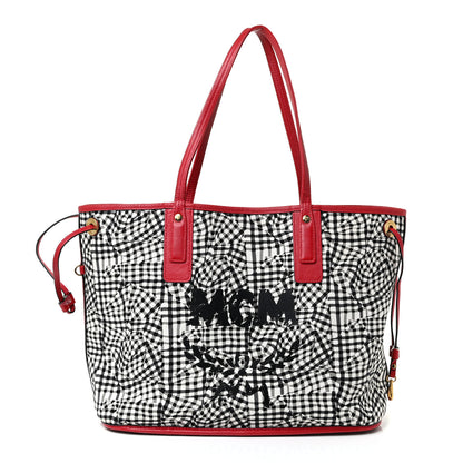 MCM Visetos Medium Liz Reversible Shopper Tote Ruby Red 11 of 23