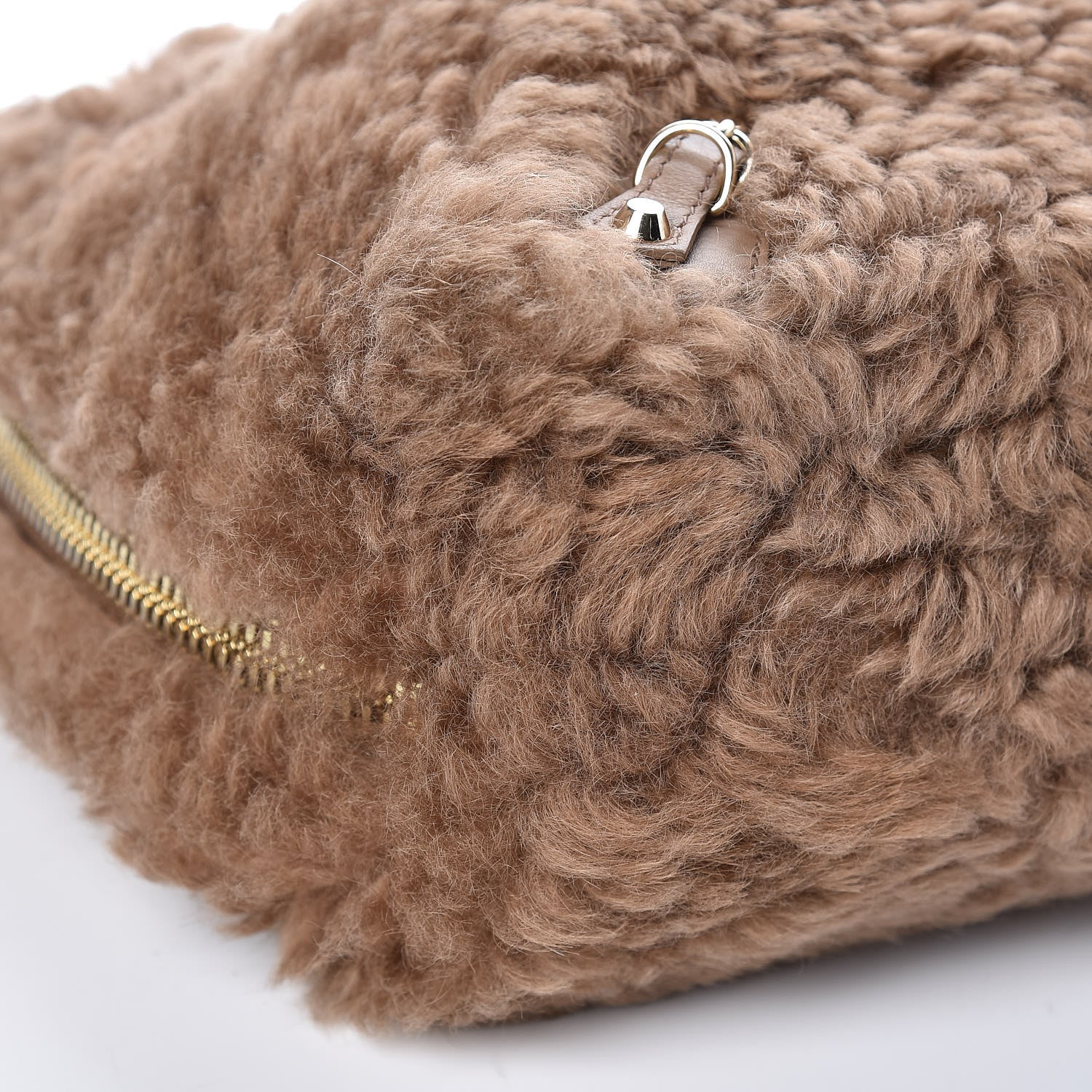 Balenciaga Shearling Papier B4 Zip Around Tote Marron 11 of 12