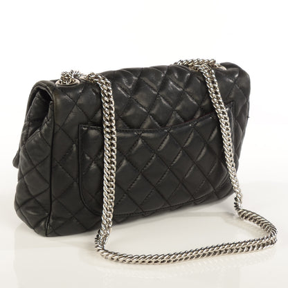 Chanel Washed Lambskin Quilted Jumbo Single Flap Bijoux Chain Black 3 of 9
