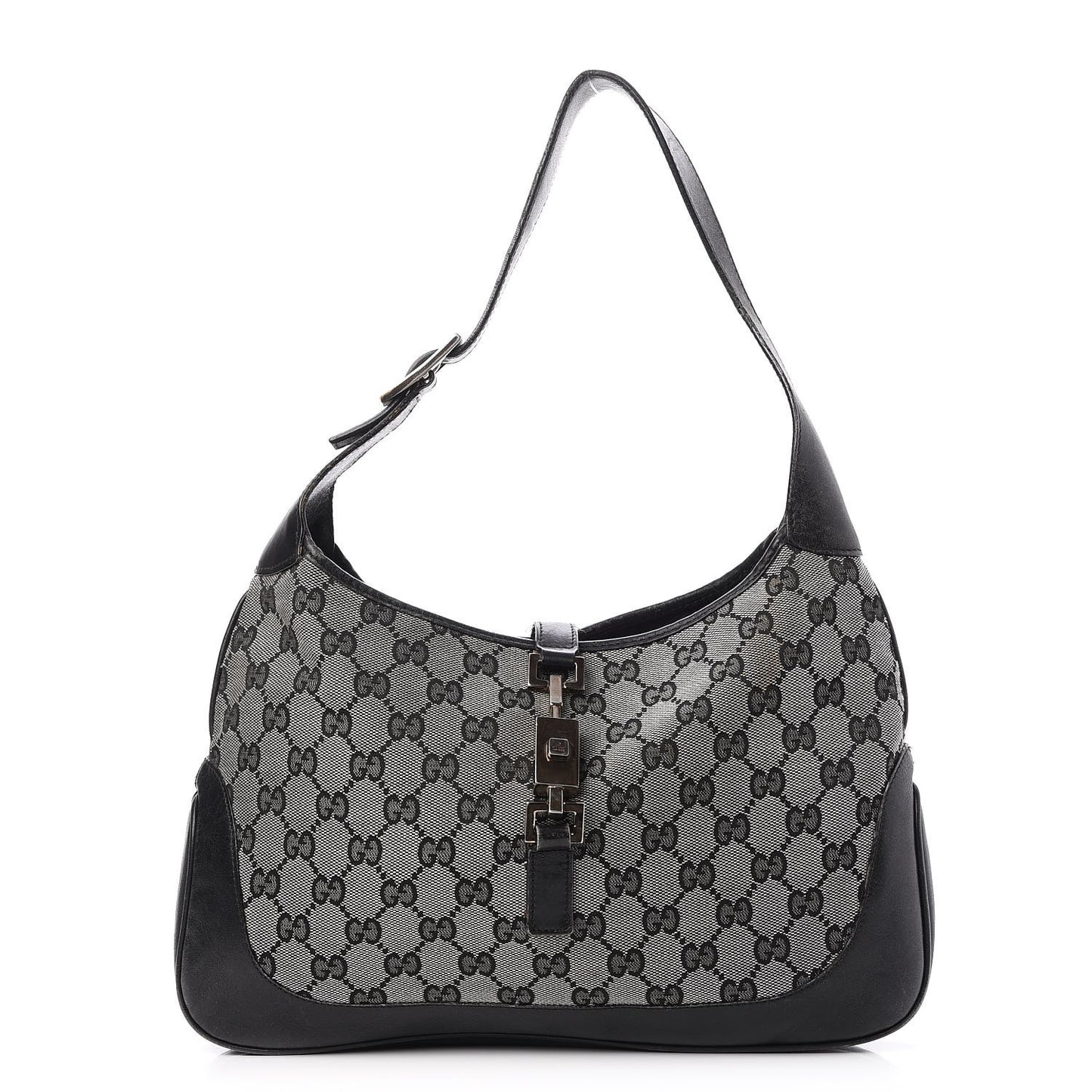 Denim Monogram Small Jackie O Hobo Black