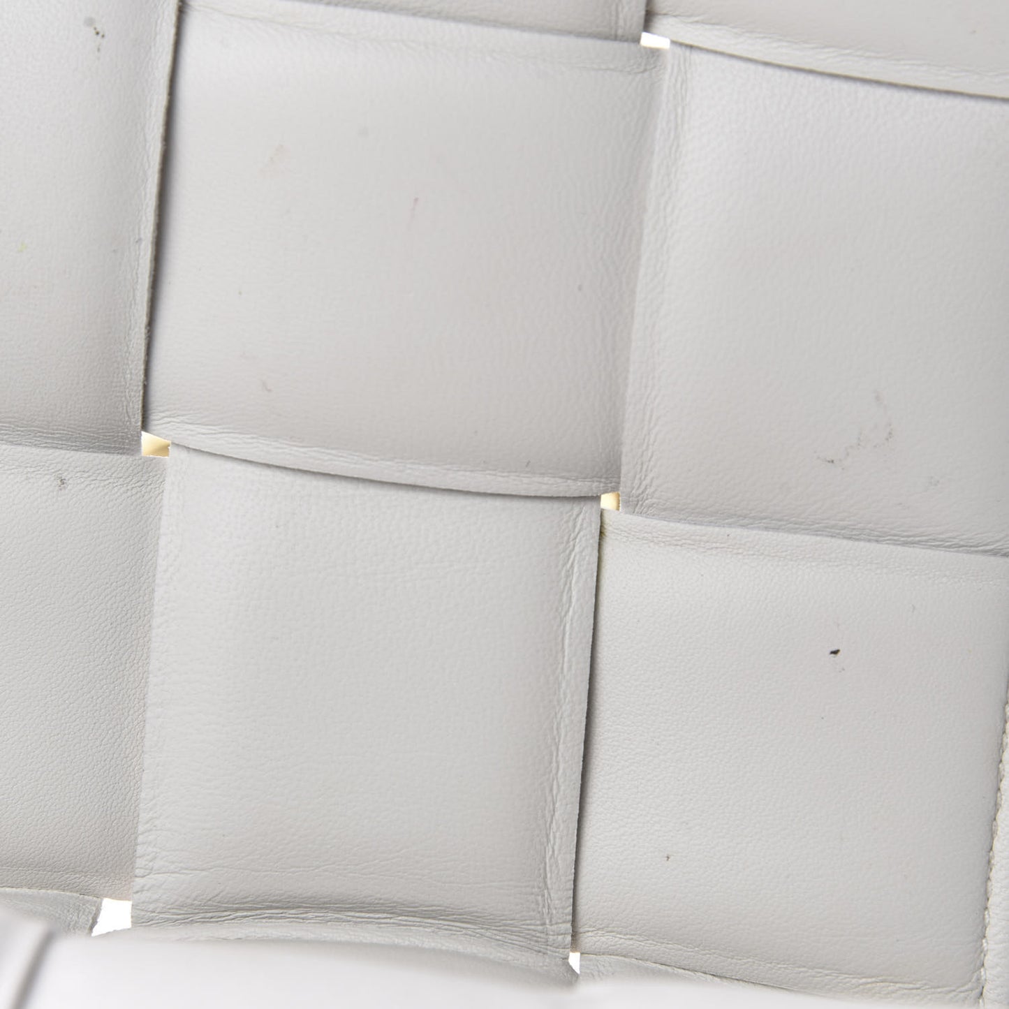 Lambskin Maxi Intreccio Padded Chain Cassette Crossbody Bag White