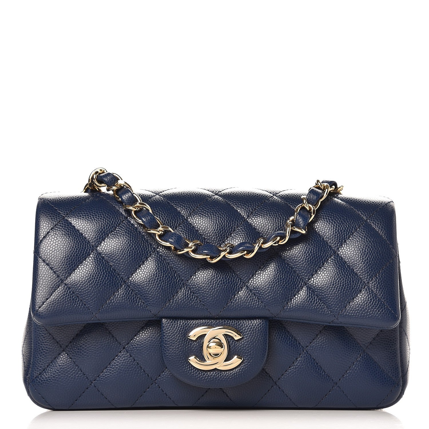 Chanel Caviar Quilted Mini Rectangular Flap Navy 1 of 7
