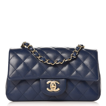 Chanel Caviar Quilted Mini Rectangular Flap Navy 1 of 7
