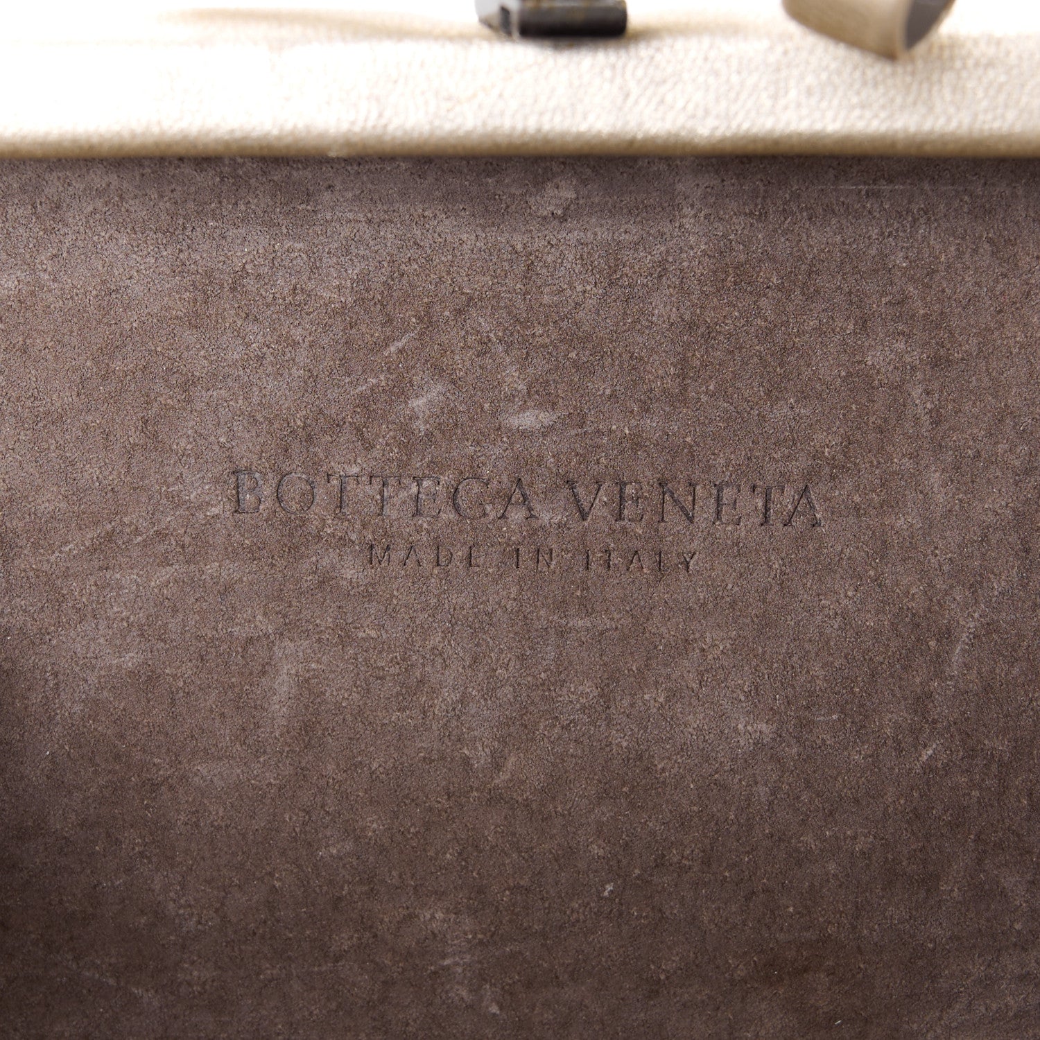 Bottega Veneta Metallic Nappa Intrecciato Distressed Knot Clutch Beige 6 of 10