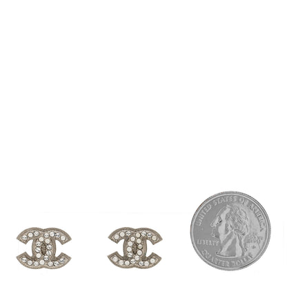 Chanel Crystal CC Earrings Silver 2 of 4