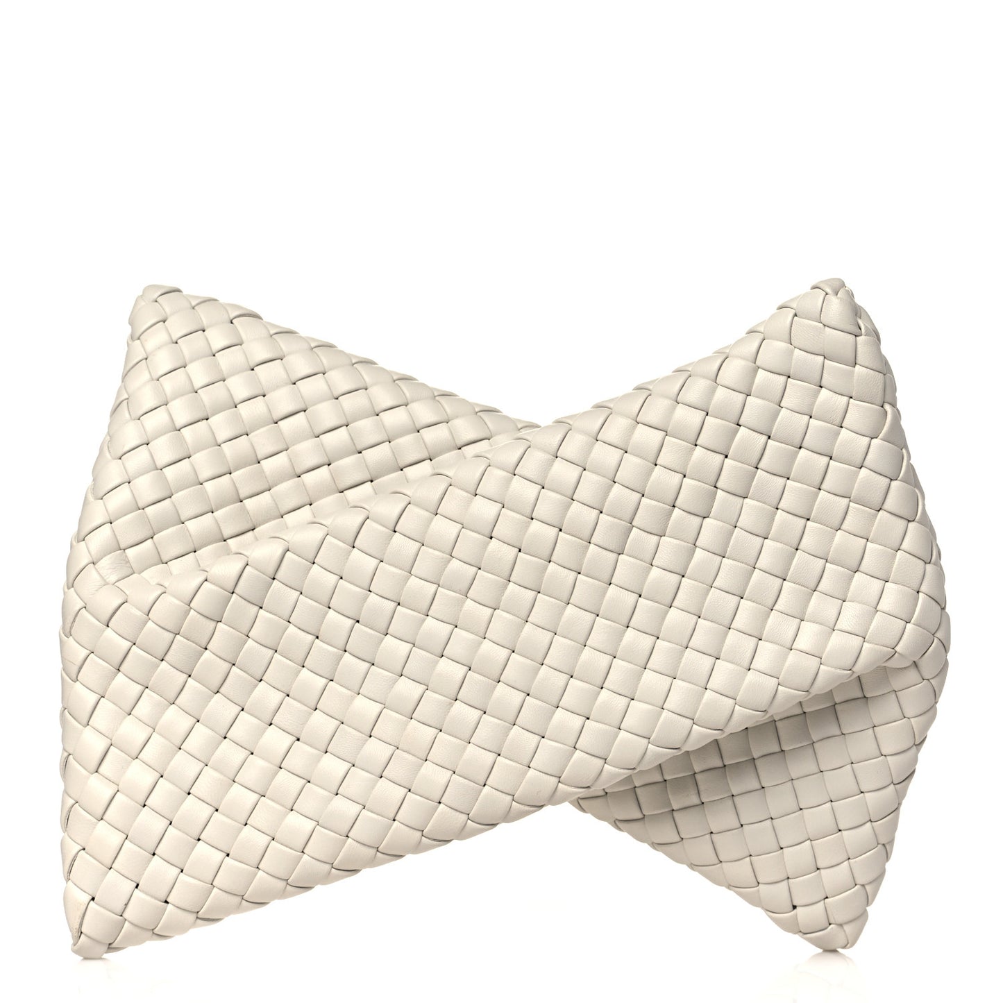 Nappa Intrecciato Crisscross Clutch Chalk