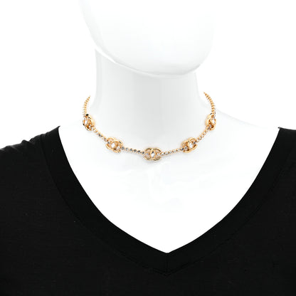 Chanel Metal Crystal CC Marquise Choker Gold 2 of 6