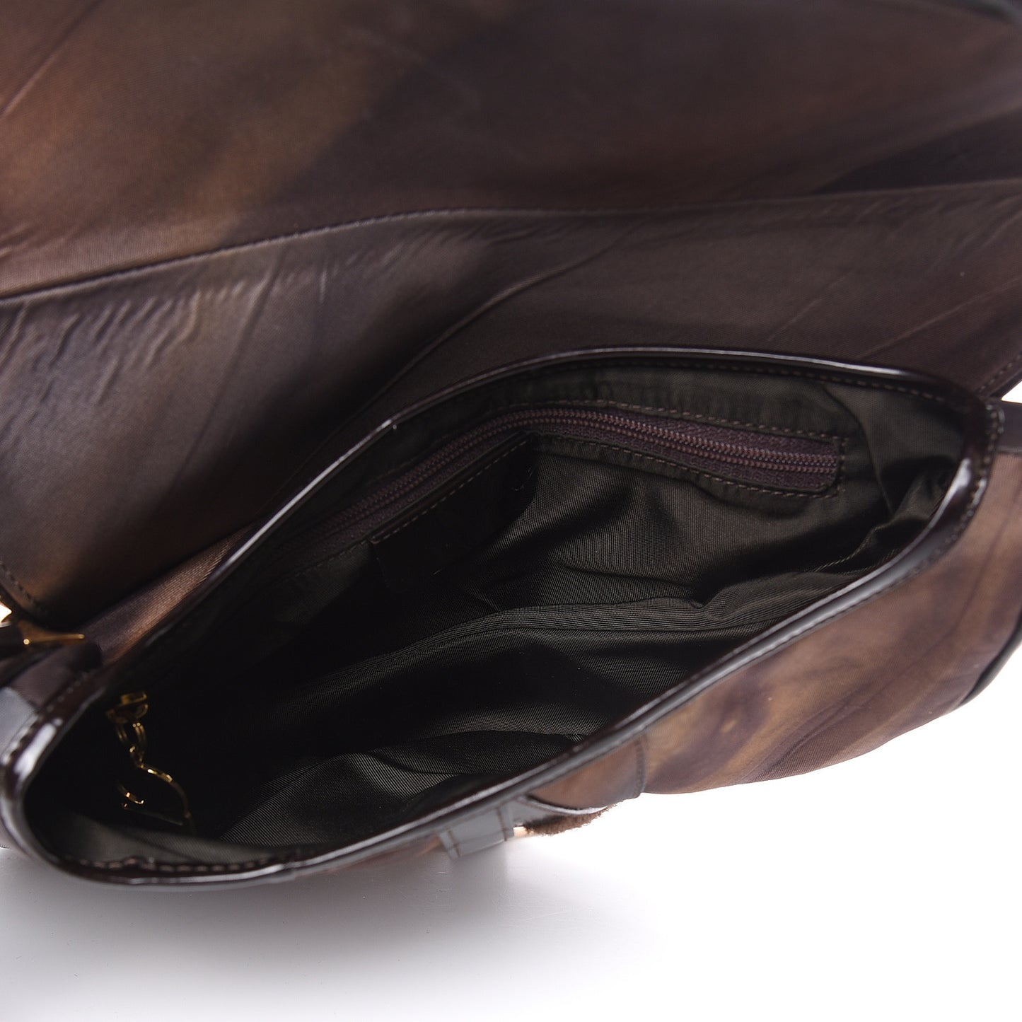 Satin Saddle Bag Brown Multicolor