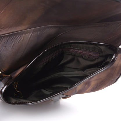 Christian Dior Satin Saddle Bag Brown Multicolor 5 of 11