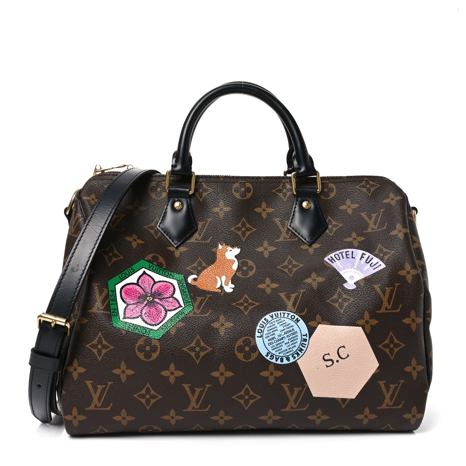 Louis Vuitton Monogram My World Tour Speedy Bandouliere 30 Black 1 of 9