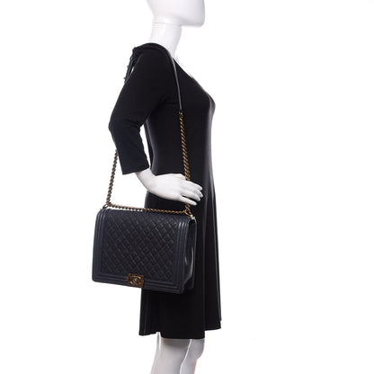 Chanel Caviar Quilted Large Boy Flap Blue 2 of 11