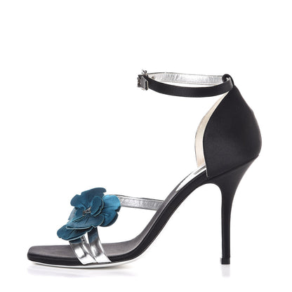 Louis Vuitton Satin Sandals 38.5 Black 1 of 10