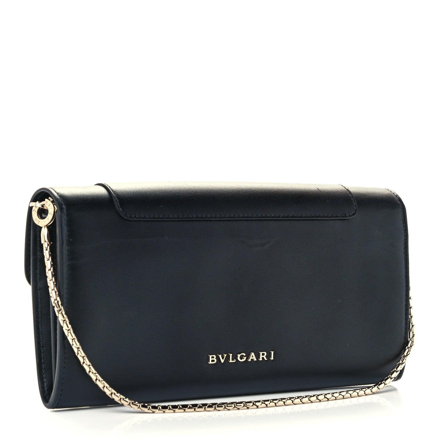 Bulgari Calfskin Serpenti Forever Chain Wallet Black 2 of 12